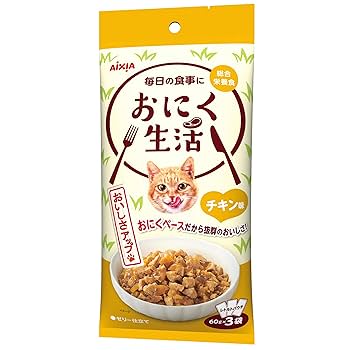 Amazon.co.jp: おにく生活 チキン味 総合栄養食 180g(60g×3袋